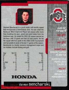 2002-03 Honda Ohio State Buckeyes (NCAA) #NNO Daymen Bencharski Back