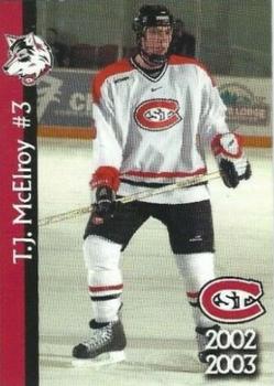 2002-03 Plaza Park Bank St. Cloud State Huskies (NCAA) #20 T.J. McElroy Front