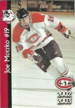 2002-03 Plaza Park Bank St. Cloud State Huskies (NCAA) #23 Joe Motzko Front