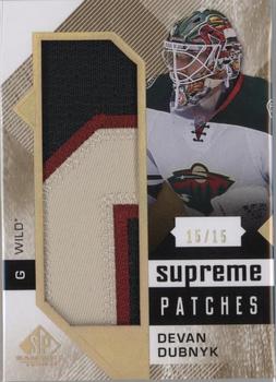 2016-17 SP Game Used - Supreme Relics Patches #PA-DD Devan Dubnyk Front