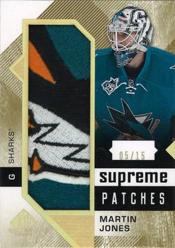 2016-17 SP Game Used - Supreme Relics Patches #PA-MJ Martin Jones Front