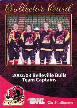 2002-03 Belleville Bulls (OHL) #30 Team Captains Card Front