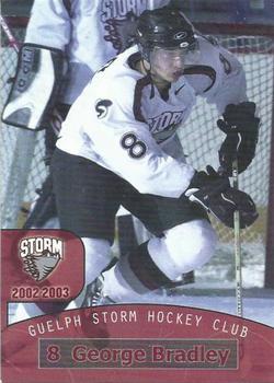 2002-03 M&T Printing Guelph Storm (OHL) #9 George Bradley Front
