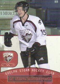 2002-03 M&T Printing Guelph Storm (OHL) #16 Steve Zmudczynski Front