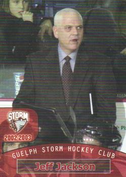 2002-03 M&T Printing Guelph Storm (OHL) #26 Jeff Jackson Front