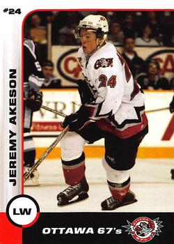 2002-03 Ottawa 67's (OHL) #NNO Jeremy Akeson Front