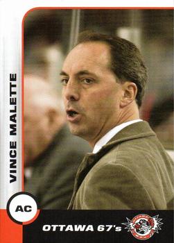 2002-03 Ottawa 67's (OHL) #NNO Vince Malette Front