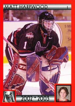 2002-03 Cartes, Timbres et Monnaies Sainte-Foy Mississauga IceDogs (OHL) #1 Matt Harpwood Front