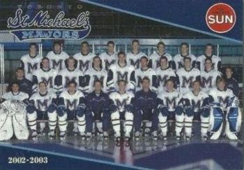 2002-03 Toronto Sun Toronto St. Michael's Majors (OHL) #NNO Header Card Front