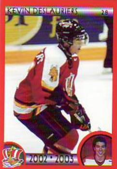 2002-03 Cartes, Timbres et Monnaies Sainte-Foy Baie-Comeau Drakkar (QMJHL) #13 Kevin Deslauriers Front