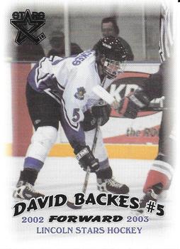 2002-03 Blueline Booster Club Lincoln Stars (USHL) #3 David Backes Front
