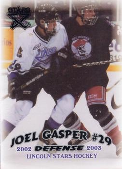 2002-03 Blueline Booster Club Lincoln Stars (USHL) #22 Joel Gasper Front