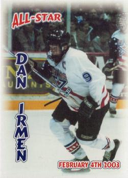 2002-03 Blueline Booster Club Lincoln Stars (USHL) Update #37 Danny Irmen Front
