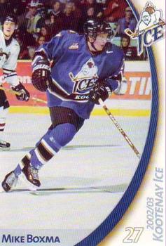 2002-03 BC Hydro Kootenay Ice (WHL) #NNO Mike Boxma Front