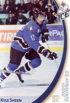 2002-03 BC Hydro Kootenay Ice (WHL) #NNO Kyle Sheen Front