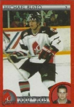 2002-03 Cartes, Timbres et Monnaies Sainte-Foy Moose Jaw Warriors (WHL) #5 Michael Busto Front