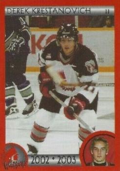 2002-03 Cartes, Timbres et Monnaies Sainte-Foy Moose Jaw Warriors (WHL) #8 Derek Krestanovich Front