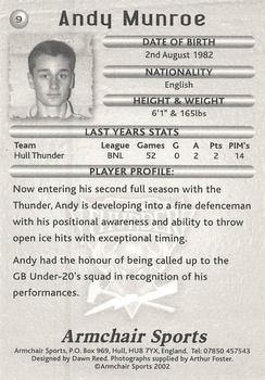 2002-03 Hull Thunder (BNL) #9 Andy Munroe Back