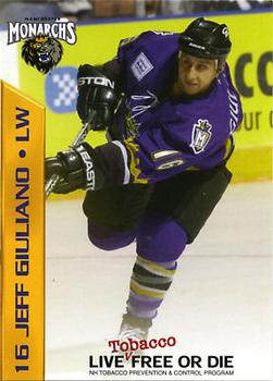 2003-04 Tobacco Prevention Manchester Monarchs (AHL) #NNO Jeff Giuliano Front