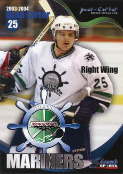 2003-04 Shawn's Sports Yarmouth Mariners (MJAHL) #13 Brad Larter Front