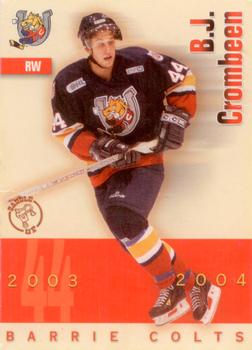 2003-04 Colts & Cops Barrie Colts (OHL) #NNO B.J. Crombeen Front