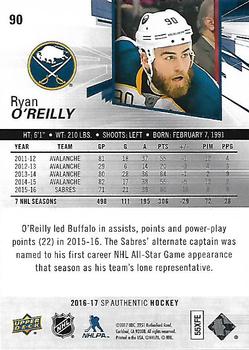2016-17 SP Authentic #90 Ryan O'Reilly Back