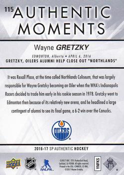 2016-17 SP Authentic #115 Wayne Gretzky Back