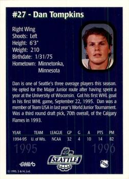 1995-96 Seattle Thunderbirds (WHL) #NNO Dan Tompkins Back