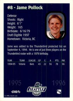 1995-96 Seattle Thunderbirds (WHL) #NNO Jame Pollock Back