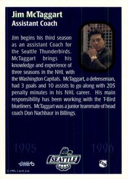1995-96 Seattle Thunderbirds (WHL) #NNO Jim McTaggart Back