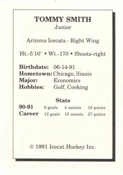 1991-92 Arizona Icecats (ACHA) #NNO Tommy Smith Back