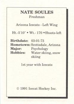 1991-92 Arizona Icecats (ACHA) #NNO Nate Soules Back