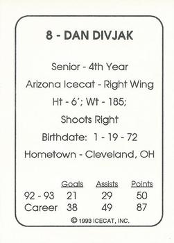 1993-94 Arizona Icecats (ACHA) #5 Dan Divjak Back