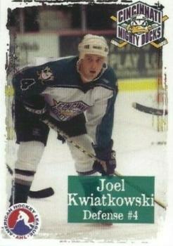 1998-99 Arnold Printing Cincinnati Mighty Ducks (AHL) #14 Joel Kwiatkowski Front