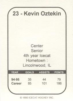 1995-96 Arizona Icecats (ACHA) #NNO Kevin Oztekin Back