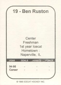 1995-96 Arizona Icecats (ACHA) #NNO Ben Ruston Back