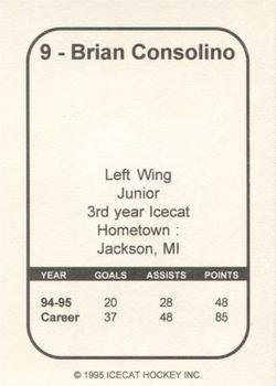 1995-96 Arizona Icecats (ACHA) #NNO Brian Consolino Back