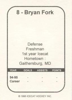1995-96 Arizona Icecats (ACHA) #NNO Bryan Fork Back