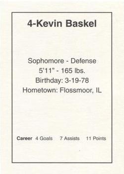 1997-98 Arizona Icecats (ACHA) #NNO Kevin Baskel Back