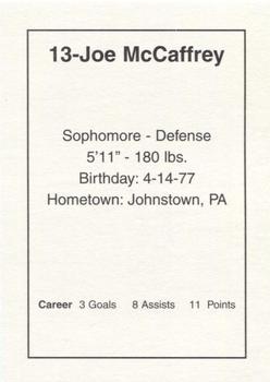 1997-98 Arizona Icecats (ACHA) #NNO Joe McCaffrey Back