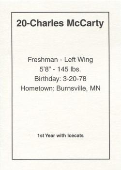 1997-98 Arizona Icecats (ACHA) #NNO Charles McCarty Back