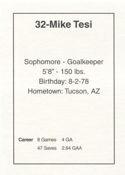 1997-98 Arizona Icecats (ACHA) #NNO Mike Tesi Back