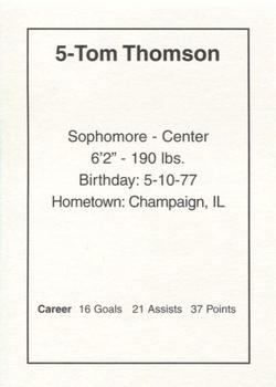 1997-98 Arizona Icecats (ACHA) #NNO Tom Thompson Back