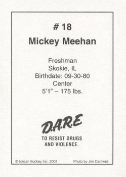 2001-02 Arizona Icecats (ACHA) #NNO Mickey Meehan Back