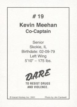 2001-02 Arizona Icecats (ACHA) #NNO Kevin Meehan Back