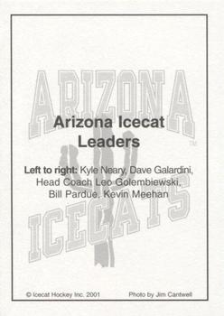 2001-02 Arizona Icecats (ACHA) #NNO 2002 Arizona Icecats Leaders Back