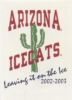 2002-03 Arizona Icecats (ACHA) #NNO Header / Checklist Front