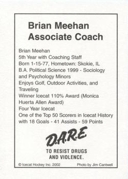 2002-03 Arizona Icecats (ACHA) #NNO Brian Meehan Back