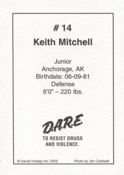 2002-03 Arizona Icecats (ACHA) #NNO Keith Mitchell Back