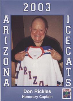 2002-03 Arizona Icecats (ACHA) #NNO Don Rickles Front